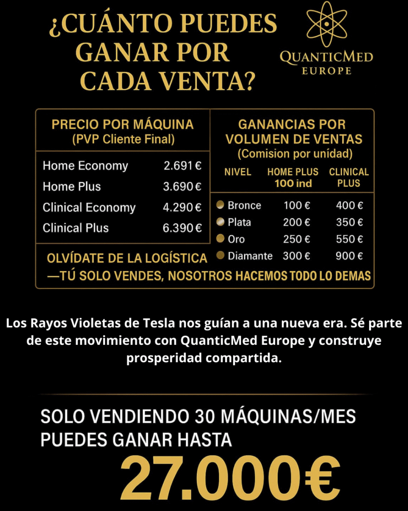 Gana comisiones más altas vendiendo innovación real: afiliados de QuanticMed Europe